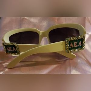 AKA white rhinestone sunglasses